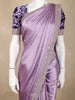 Lavender Satin Saree with Designer Border