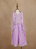 Lavender Sequin And Bead Embroidered Kids Georgette Palazzo Suit With Tassel Dupatta