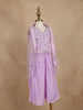 Lavender Sequin And Bead Embroidered Kids Georgette Palazzo Suit With Tassel Dupatta