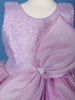 Lavender Sequin Embellished Party Wear Net Frock with Oversized Bow - Diadem