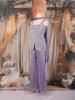 Lavender Sequins Design Organza Palazzo Suit with Choker Dupatta