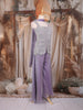 Lavender Sequins Design Organza Palazzo Suit with Choker Dupatta