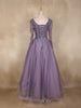 Lavender Sequins Embellished Design Net Ball Gown with Full Sleeves