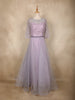 Lavender Sequins Embellished Design Net Gown