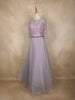 Lavender Sequins Embellished Design Net Gown