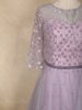 Lavender Sequins Embellished Design Net Gown