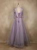 Lavender Sequins Embellished Design Net Gown