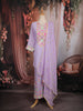Lavender Sequins Embroidered Cotton Palazzo Suit with Dupatta
