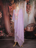 Lavender Sequins Embroidered Cotton Palazzo Suit with Dupatta
