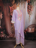 Lavender Sequins Embroidered Cotton Palazzo Suit with Dupatta