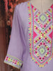 Lavender Sequins Embroidered Cotton Palazzo Suit with Dupatta