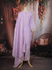 Lavender Sequins Embroidered Cotton Palazzo Suit with Dupatta