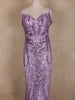 Lavender Sequins Embroidered Mermaid Net Gown