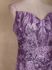 Lavender Sequins Embroidered Mermaid Net Gown