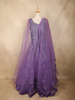 Lavender Sequins Embroidered Net Gown with Dupatta