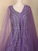 Lavender Sequins Embroidered Net Gown with Dupatta