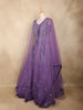 Lavender Sequins Embroidered Net Gown with Dupatta