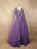 Lavender Sequins Embroidered Net Gown with Dupatta
