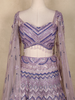 Lavender Sequins Embroidered Net Lehenga Set with Cape Sleeves