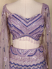 Lavender Sequins Embroidered Net Lehenga Set with Cape Sleeves