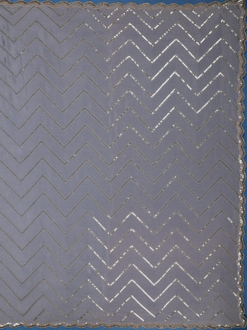 Lavender Sequins Zig Zag Design Georgette Saree - Diadem