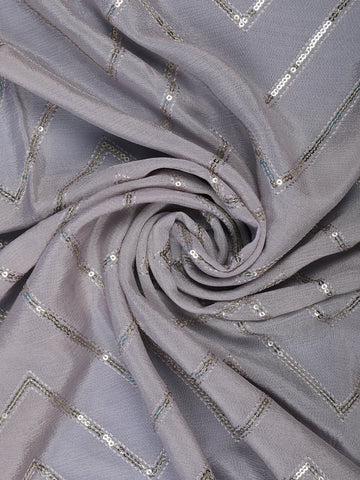 Lavender Sequins Zig Zag Design Georgette Saree - Diadem