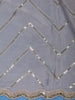 Lavender Sequins Zig Zag Design Georgette Saree - Diadem