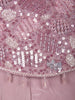 Lavender Sequins and Beads Embroidered Design Crepe Kids Palazzo Suit