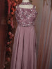 Lavender Sequins and Beads Embroidered Design Crepe Kids Palazzo Suit