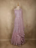 Lavender Sequins and Beads Embroidered Net Mermaid Lehenga with Dupatta
