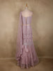 Lavender Sequins and Beads Embroidered Net Mermaid Lehenga with Dupatta