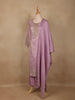 Lavender Silk Salwar Suit with Floral Embroidery - Diadem