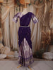 Lavender Silver Floral Vine Zari Woven Design Art Silk Kids Pattu Pavadai with Contrast Dupatta and Designer Hip Belt