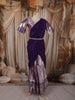 Lavender Silver Floral Vine Zari Woven Design Art Silk Kids Pattu Pavadai with Contrast Dupatta and Designer Hip Belt