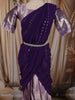 Lavender Silver Floral Vine Zari Woven Design Art Silk Kids Pattu Pavadai with Contrast Dupatta and Designer Hip Belt