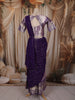Lavender Silver Floral Vine Zari Woven Design Art Silk Kids Pattu Pavadai with Contrast Dupatta and Designer Hip Belt