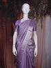 Lavender Silver Zari Woven Kanchipuram Tissue Silk Saree