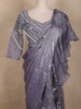 Lavender Solid Design Ruffle Organza Ready To Wear Saree