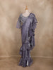 Lavender Solid Design Ruffle Organza Ready To Wear Saree
