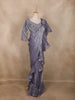 Lavender Solid Design Ruffle Organza Ready To Wear Saree