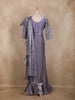 Lavender Solid Design Ruffle Organza Ready To Wear Saree