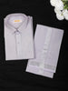 Lavender Solid Woven Design Shirt with Silver Zari Border Matching Dhoti Set