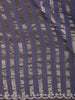 Lavender Striped Zari Woven Design Pure Organza Saree with Designer Border