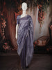 Lavender Striped Zari Woven Design Pure Organza Saree with Designer Border