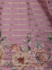 Lavender Stripes And Floral Printed Tussar Silk Saree
