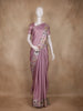 Lavender Stripes And Floral Printed Tussar Silk Saree