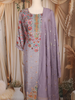 Lavender Thread Embroidered Design Crepe Straight Cut Salwar Suit