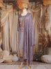 Lavender Thread Embroidered Design Crepe Straight Cut Salwar Suit