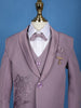 Lavender Tiger Embellished Kids Party Wear Polyester Suit Set