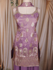 Lavender Zari Woven Design Silk Palazzo Suit with Dupatta